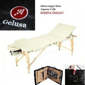 CAMILLA DE MASAJE PLEGABLE DE MADERA REIKI 195CMX70CM CON CABEZAL ARTICULADO BLANCA------- 95€